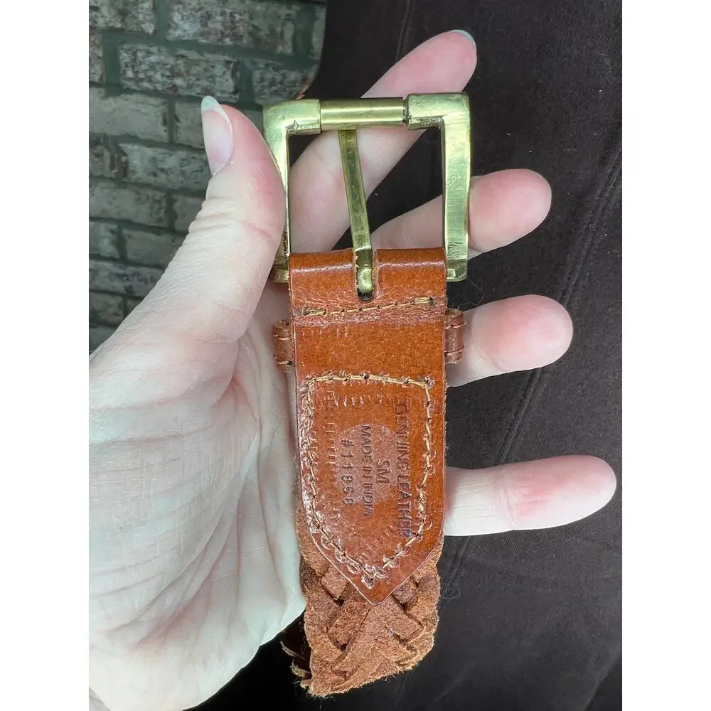 Split leather belt brown size small